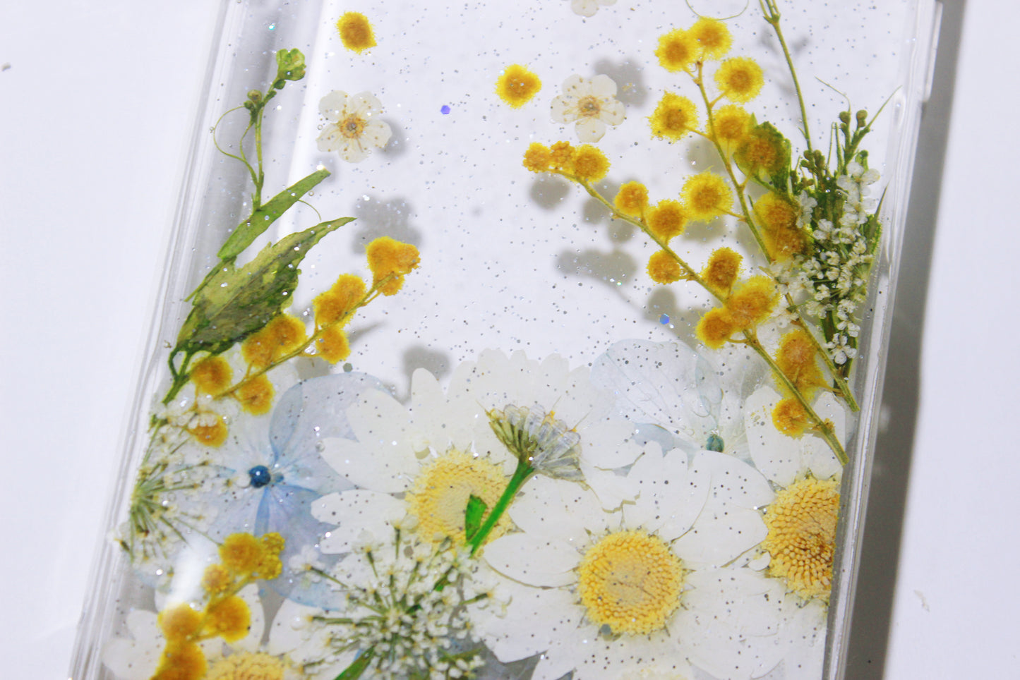 Pressed Flower Real Dried Floral Glitters Phone Case