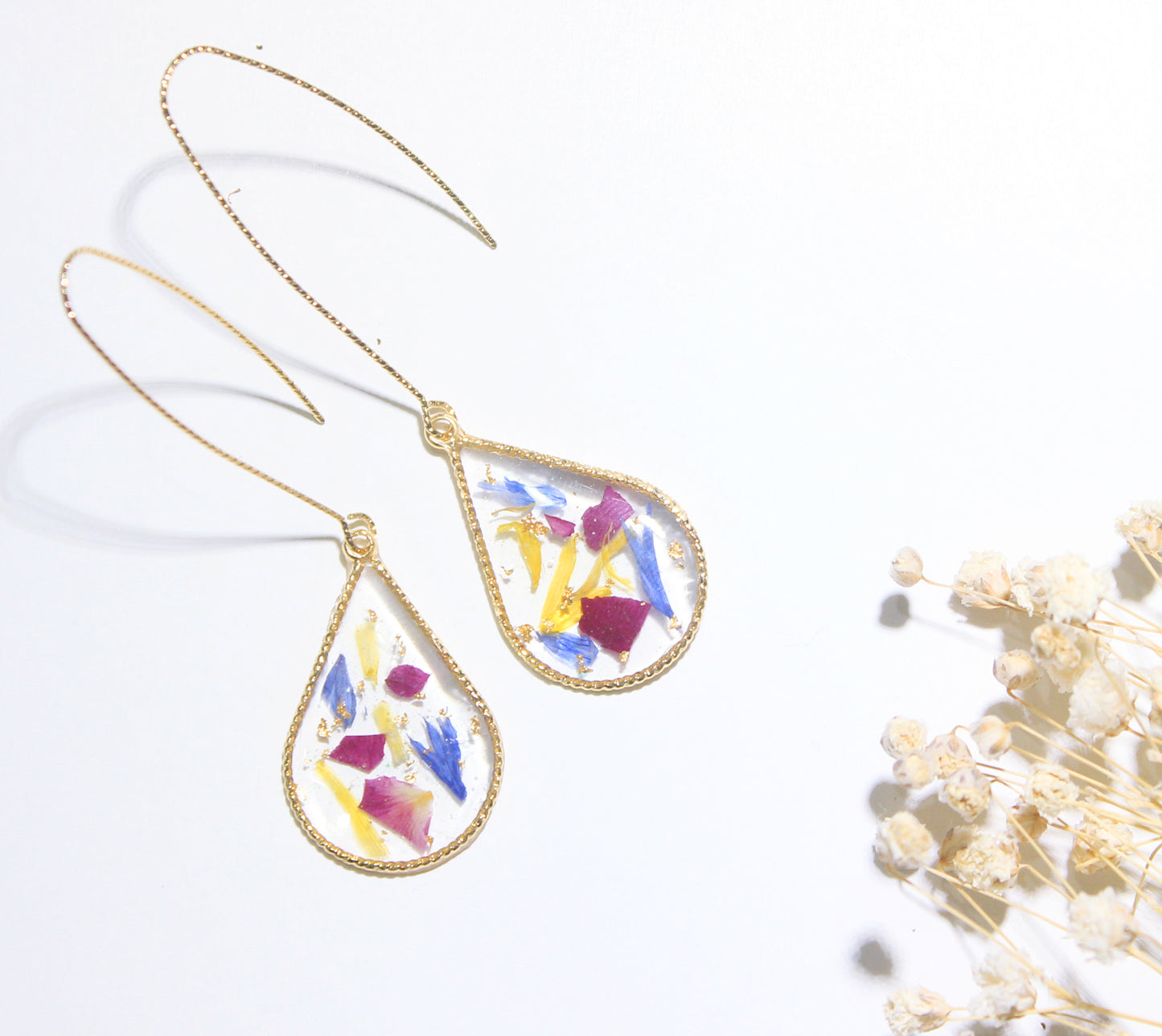 Real Pressed Flower Petals Earrings