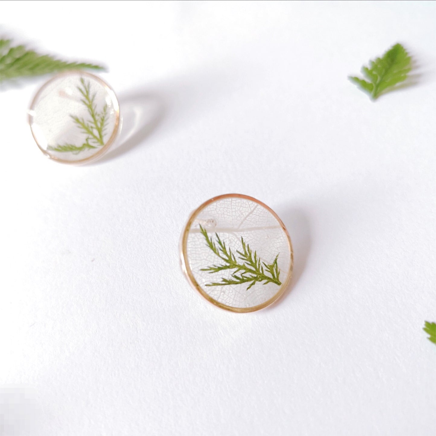 Real Pressed Flower Leaves Stud earrings