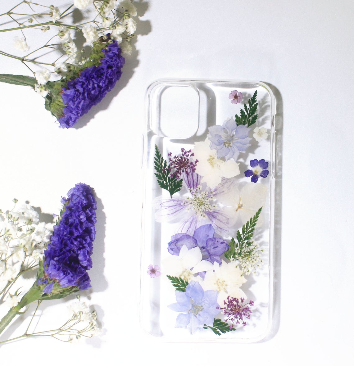Real Dried Pressed Flower Purple Phone Case