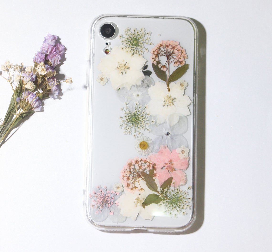 Delphinium Real Pressed Flower Nature Phone Case