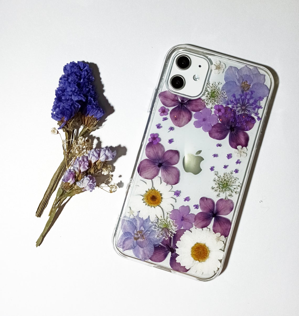 Real Dried Pressed Flower Hydrangea Phone Case