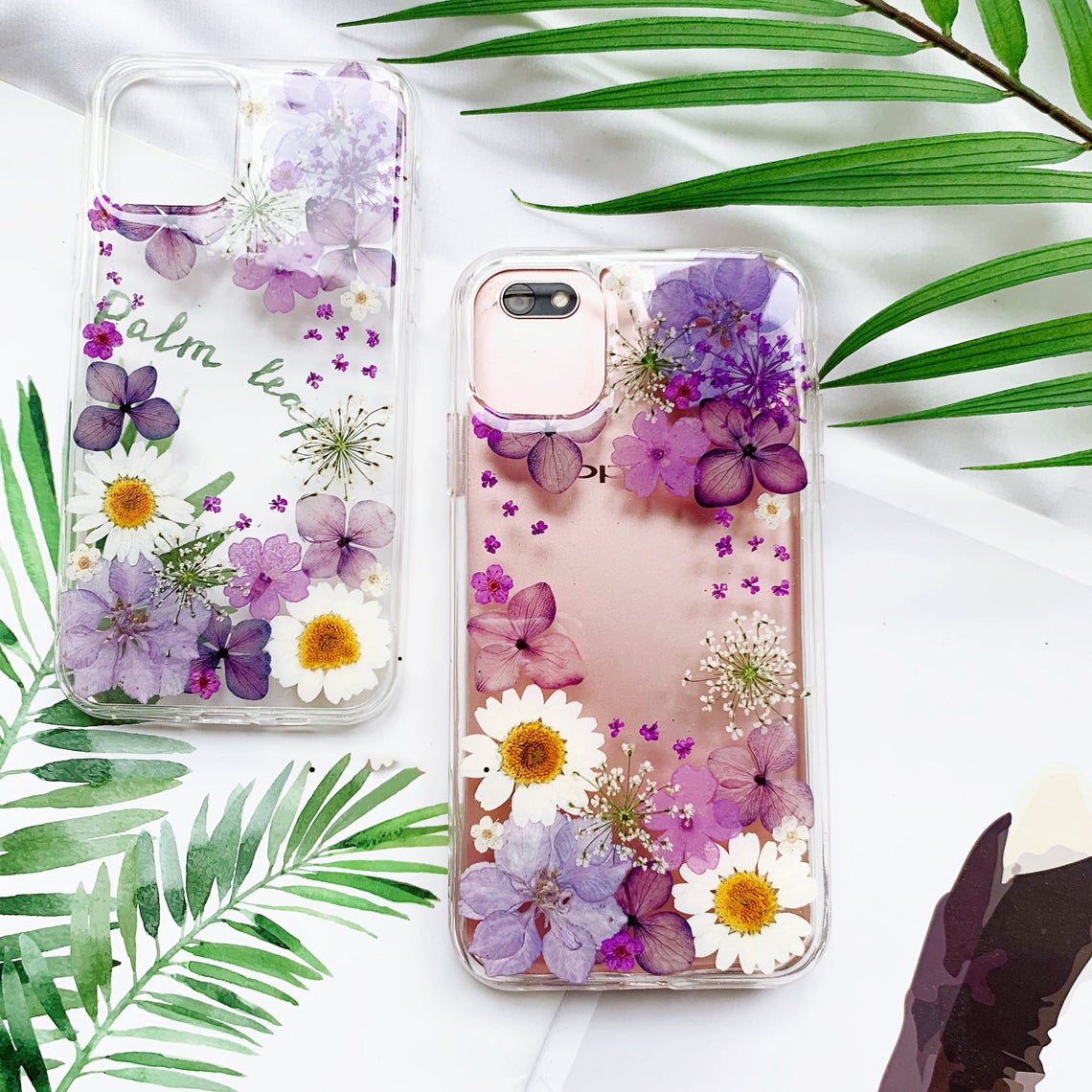 Real Dried Pressed Flower Hydrangea Phone Case