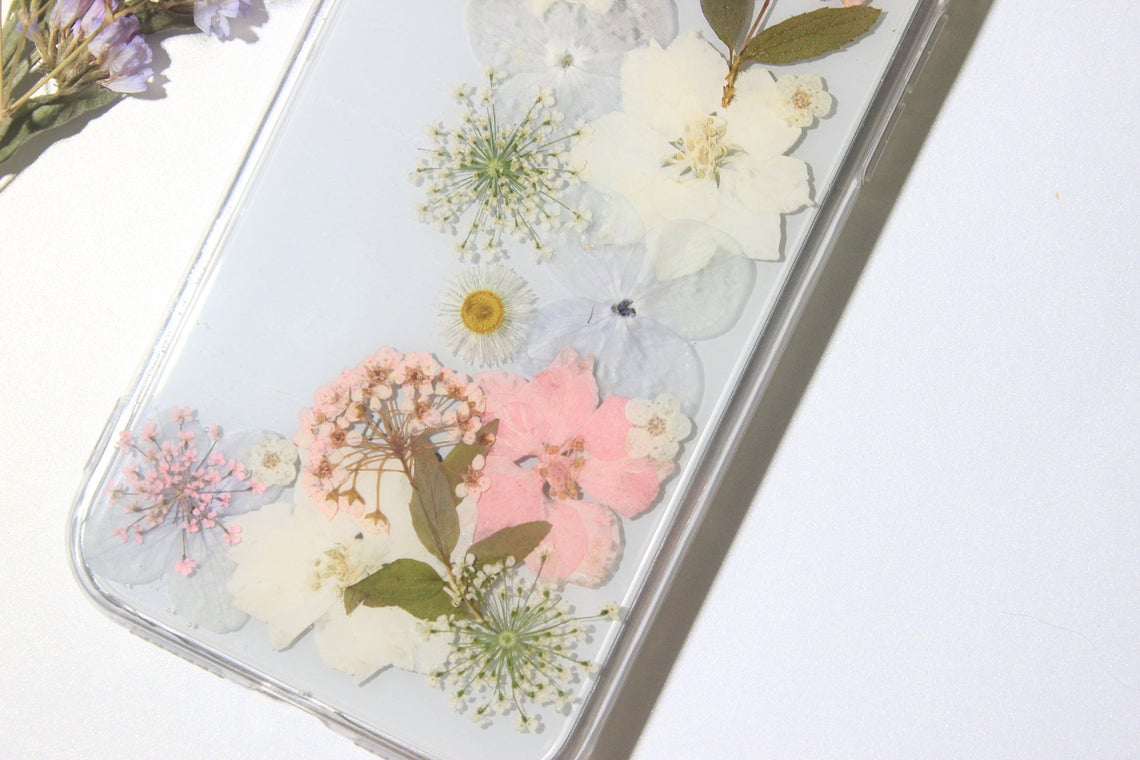 Delphinium Real Pressed Flower Nature Phone Case