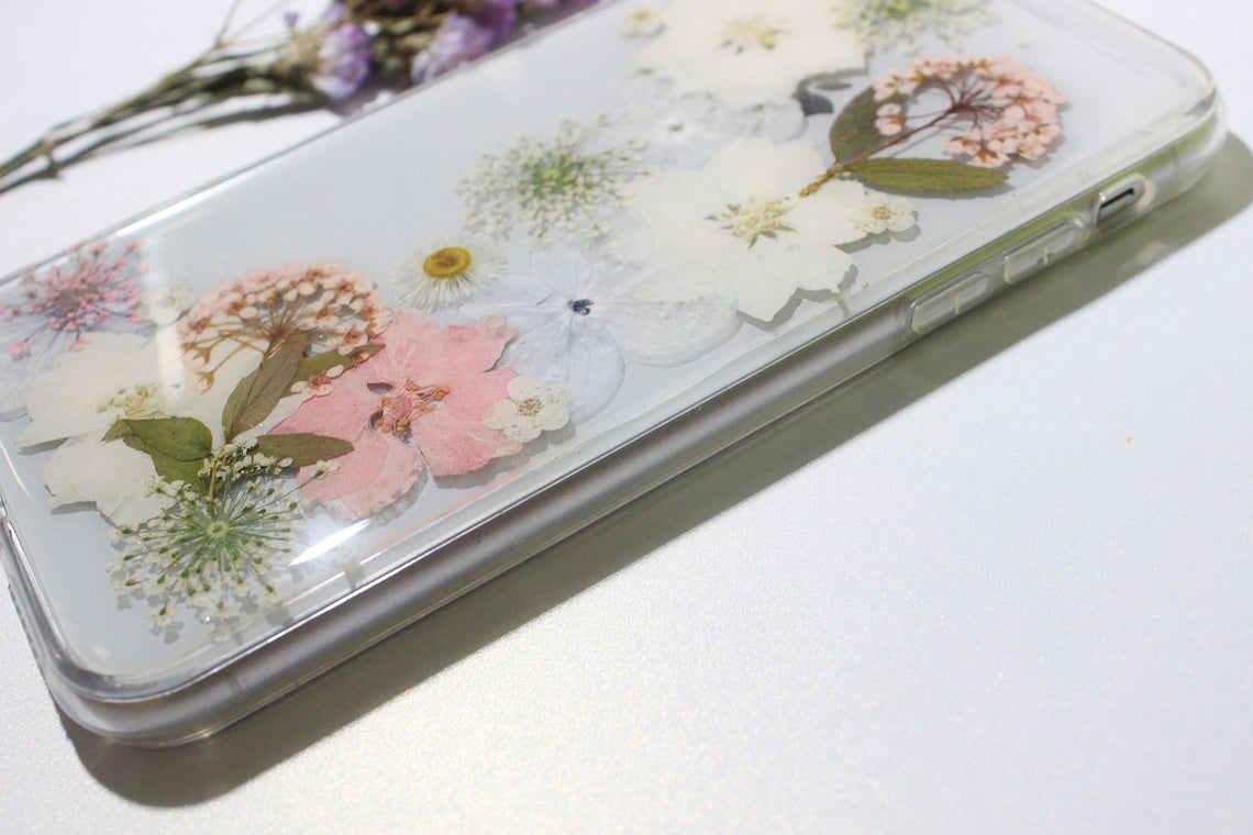 Delphinium Real Pressed Flower Nature Phone Case