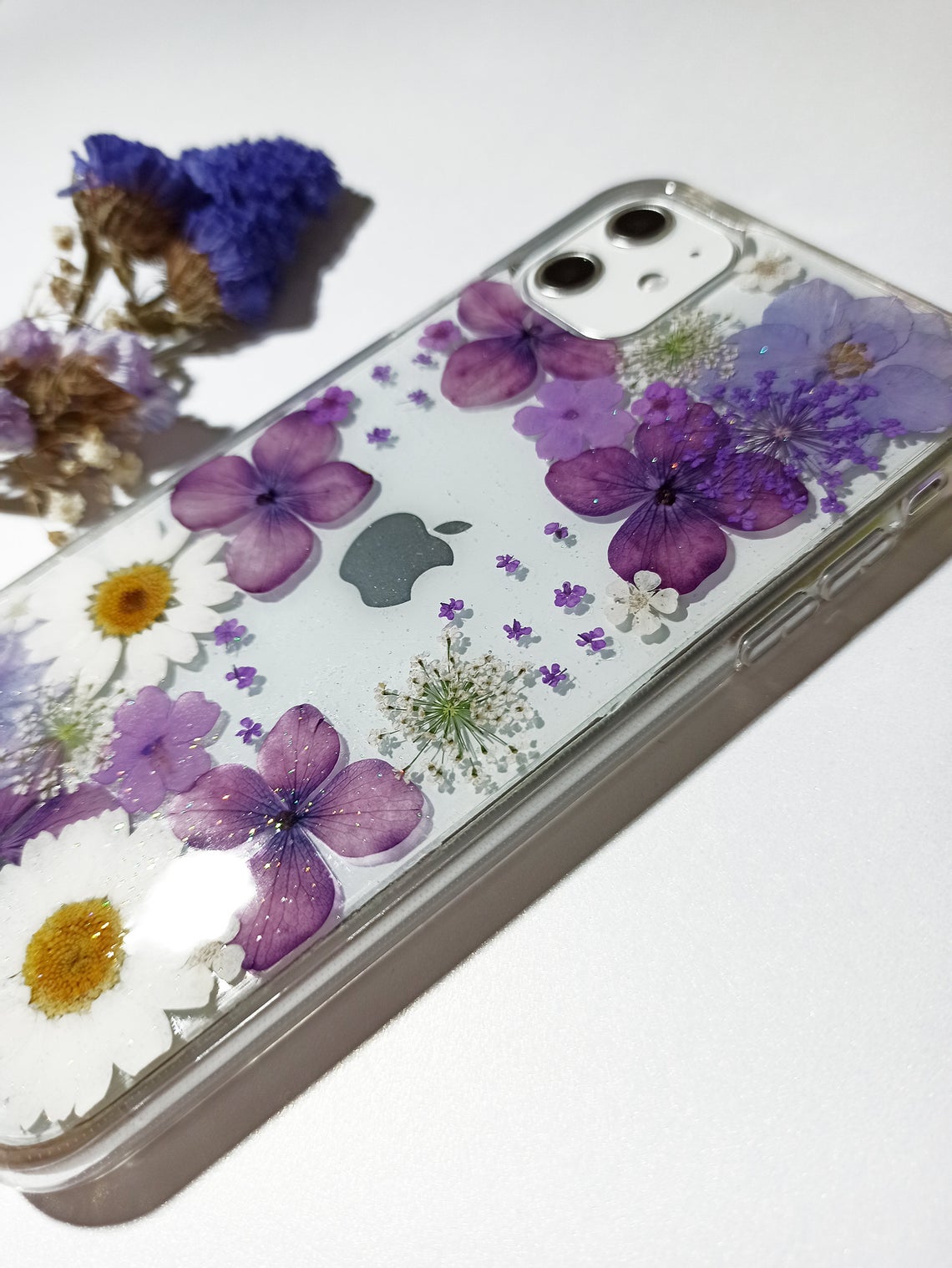 Real Dried Pressed Flower Hydrangea Phone Case