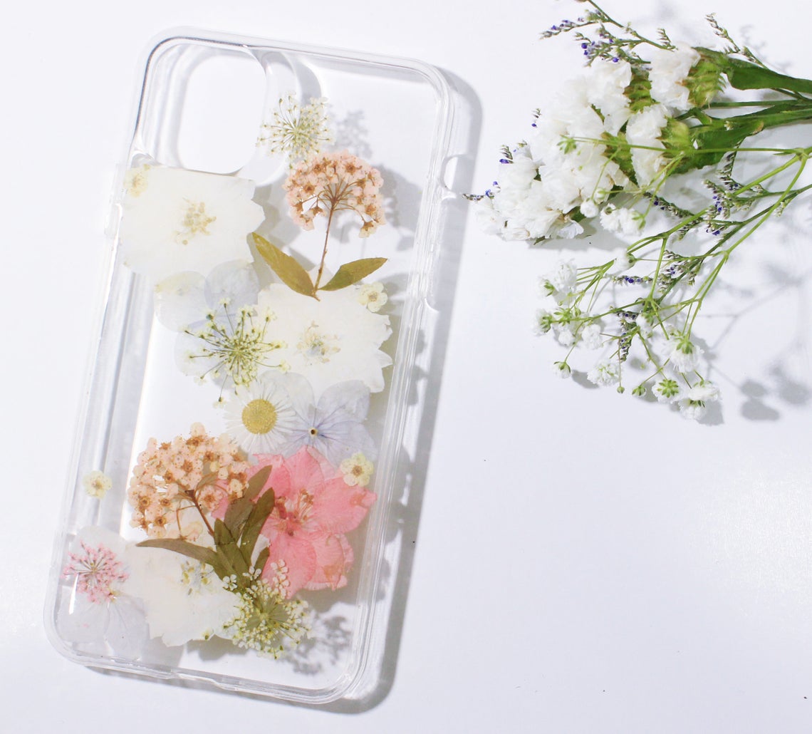 Delphinium Real Pressed Flower Nature Phone Case