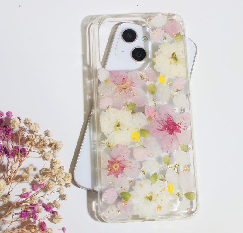 Pressed Real Cherry Blossom Sakura Flower Phone Case