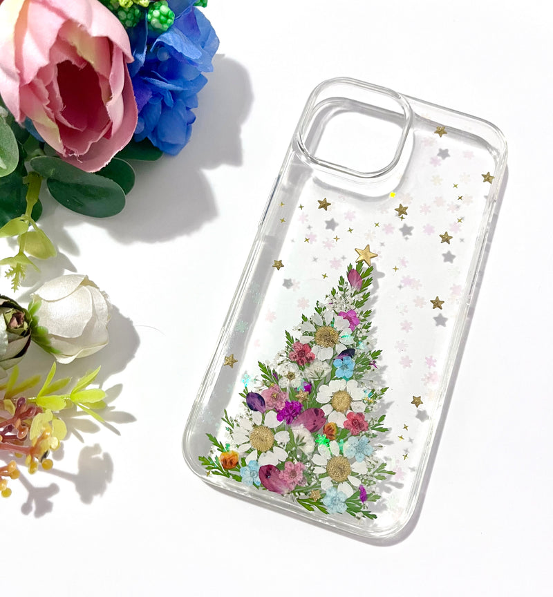 Pressed Flower Christmas Tree Phone Case