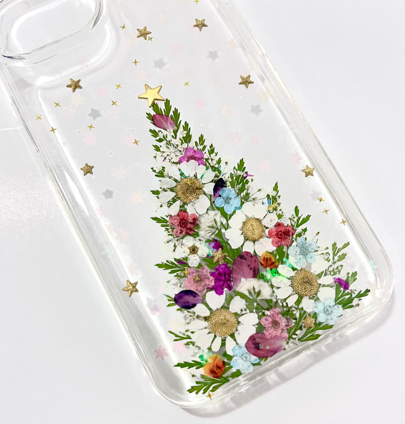 Pressed Flower Christmas Tree Phone Case