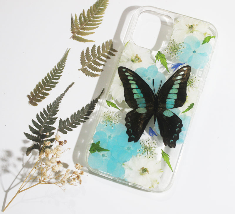 Pressed Flower Real Dried Flower Butterfly Phone Case