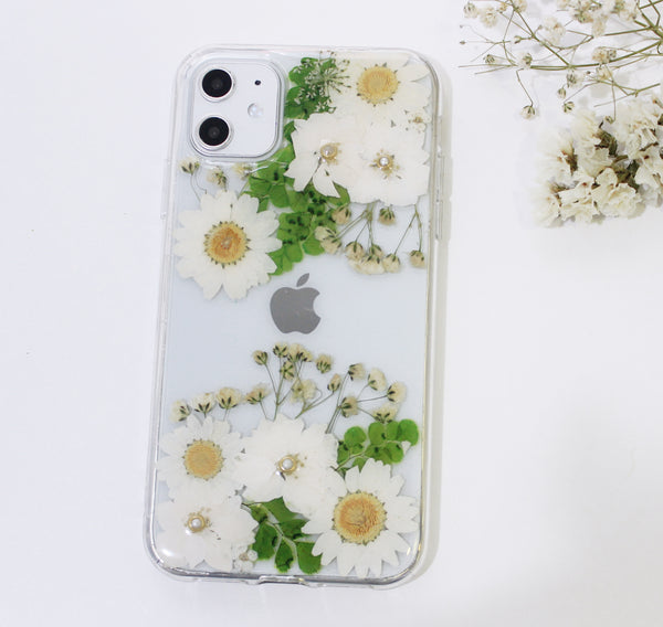 Pressed Flower Real Dried Floral Daisy Phone Case