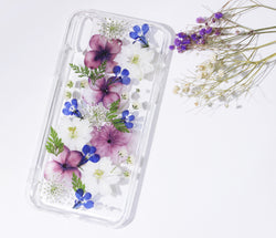 Real Dried Pressed Flower Purple Hydrangea Phone Case