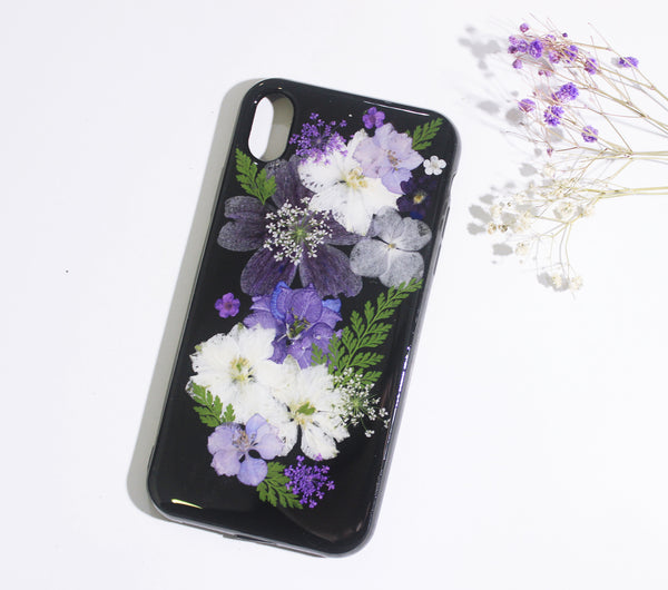 Real Dried Pressed Flower Purple Phone Case