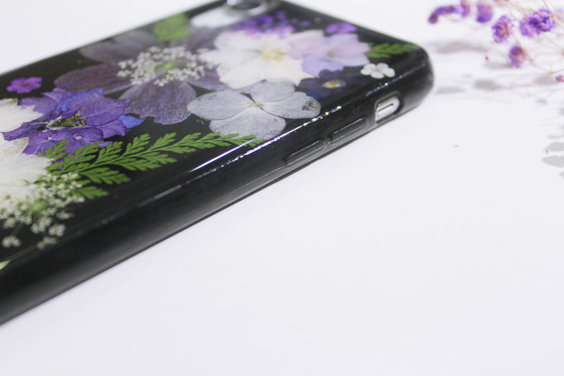 Real Dried Pressed Flower Purple Phone Case