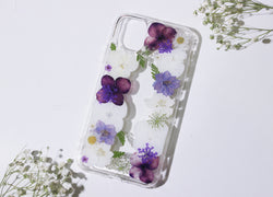 Real Dried Pressed Flower Hydrangea Phone Case