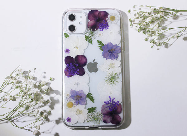 Real Dried Pressed Flower Hydrangea Phone Case