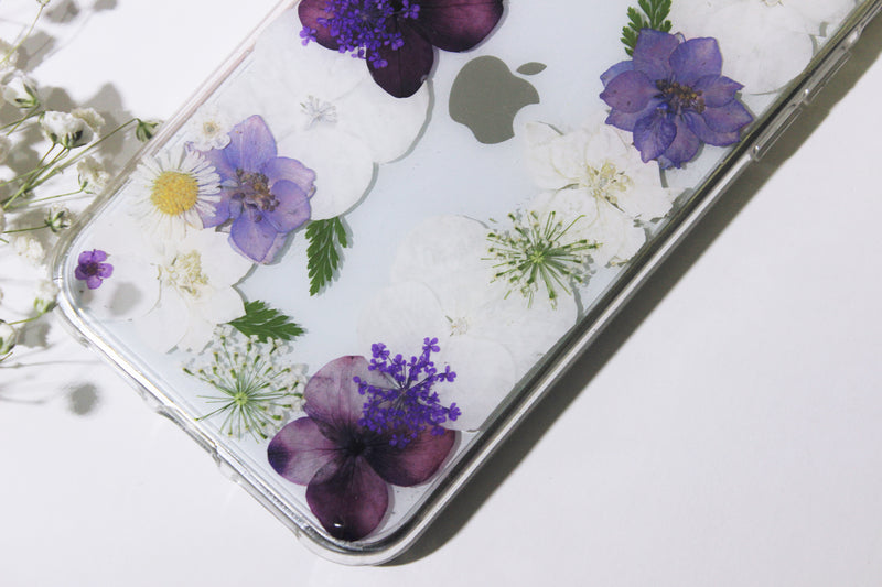 Real Dried Pressed Flower Hydrangea Phone Case