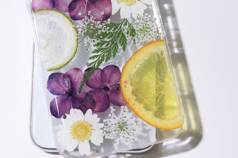 Real Dried Pressed Flower Fruit Lemon Phone Case