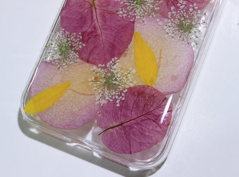 Pressed Flower Real Dried Floral Pink Phone Case