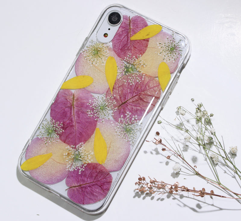 Pressed Flower Real Dried Floral Pink Phone Case