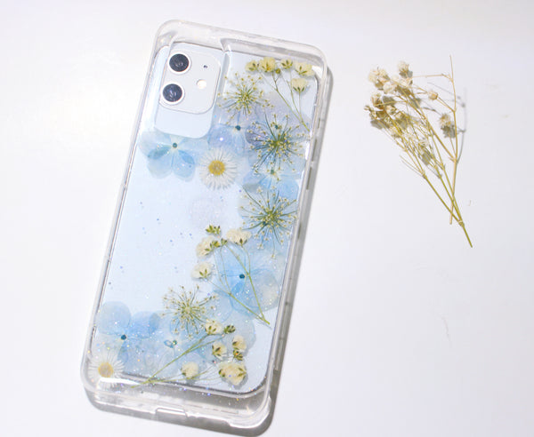 Pressed Real Dried Flower Glitter Phone Case