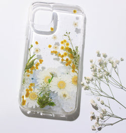 Pressed Flower Real Dried Floral Glitters Phone Case