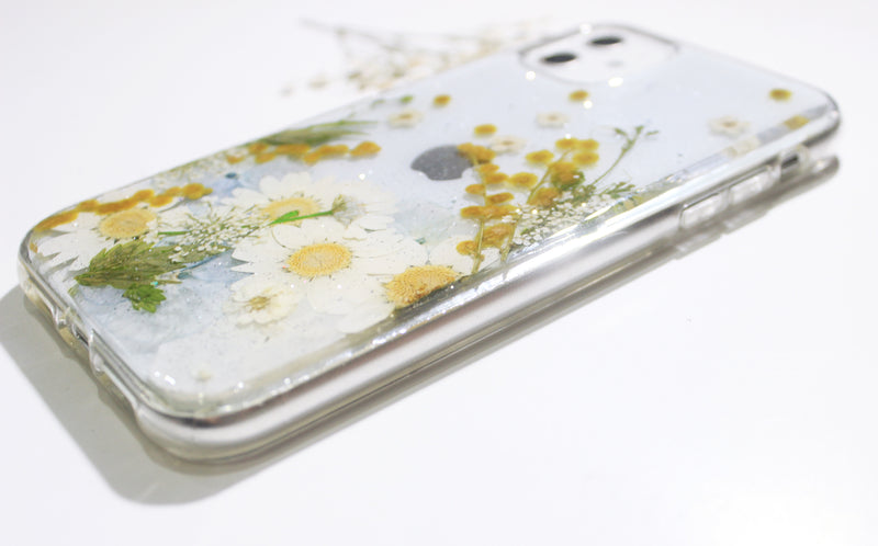 Pressed Flower Real Dried Floral Glitters Phone Case