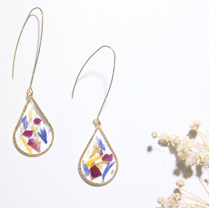 Real Pressed Flower Petals Earrings