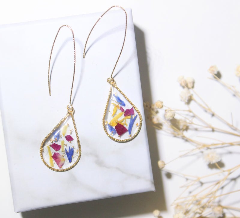 Real Pressed Flower Petals Earrings