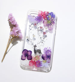 Pressed Flower Real Dried Floral Deer Phone Case