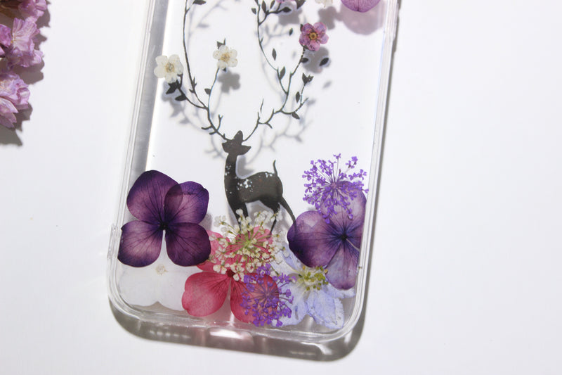 Pressed Flower Real Dried Floral Deer Phone Case