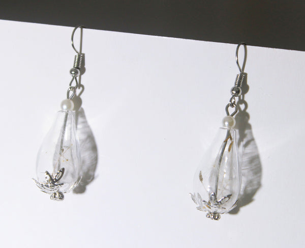 Real Dandelion Seeds Wish dangle Earrings