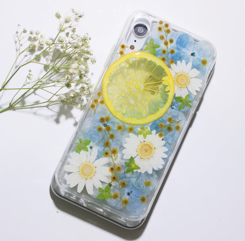 Pressed Flower Real Dried Floral Lemon Phone Case