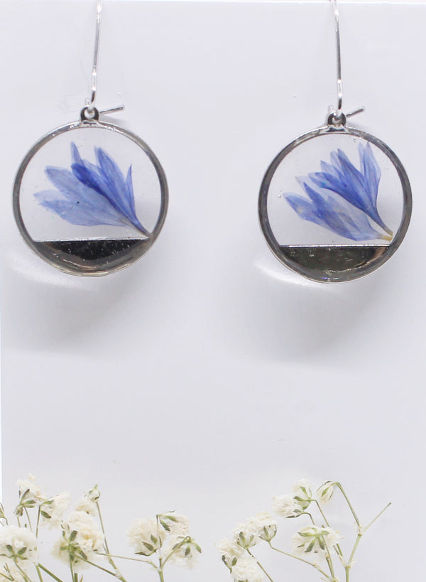 Real Dried pressed flower earrings