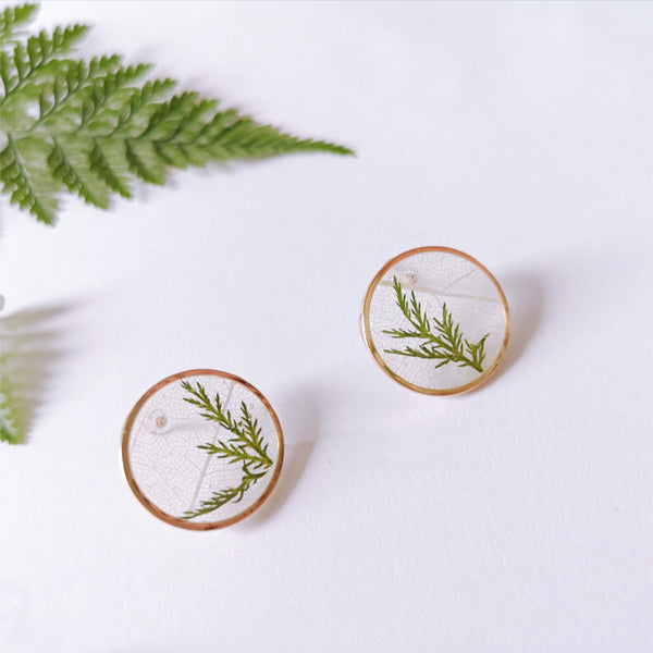 Real Pressed Flower Leaves Stud earrings