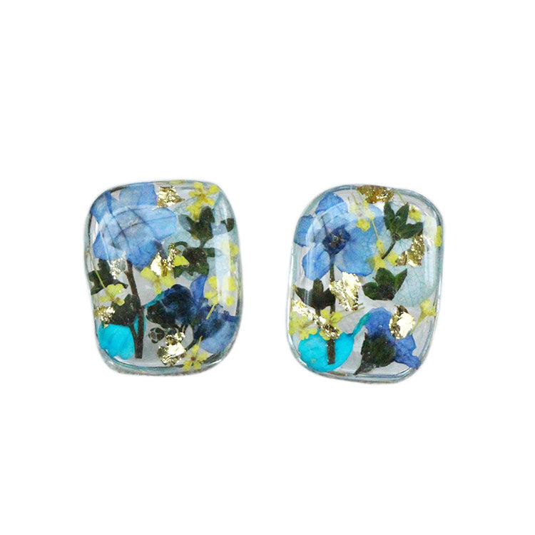 Pressed flower Forget Me Not Stud Earrings